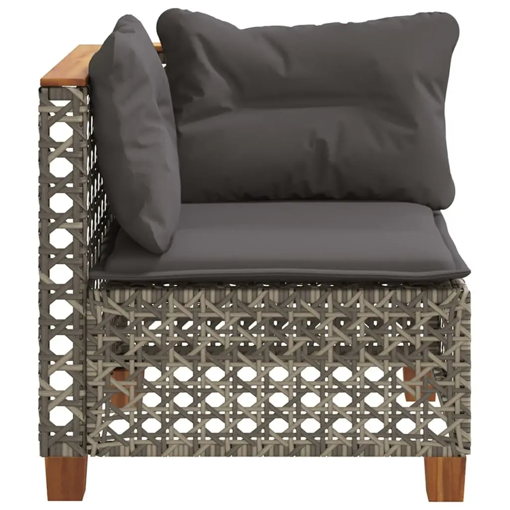 Garden Corner Sofa PE Rattan Modular Outdoor Lounge Seating Grey