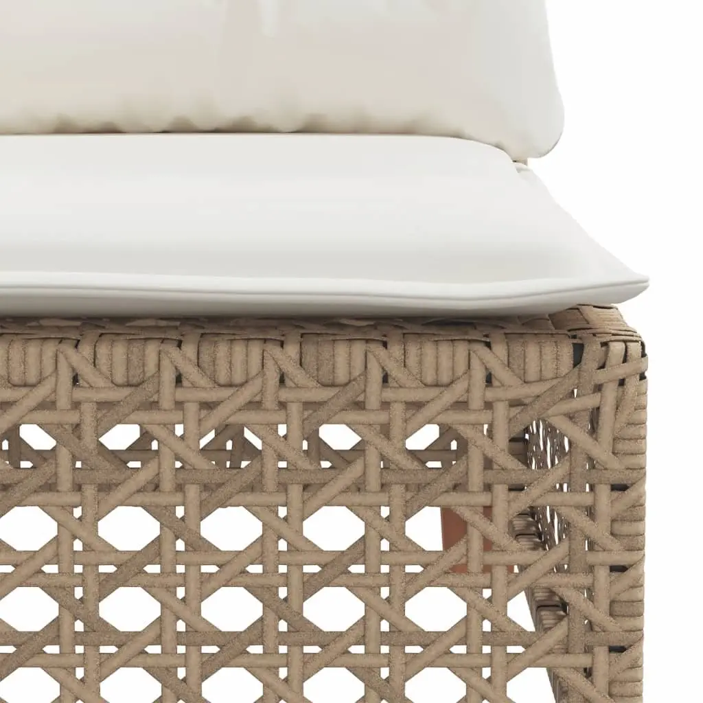 Outdoor Corner Sofa PE Rattan Modular Lounge with Cushions Beige