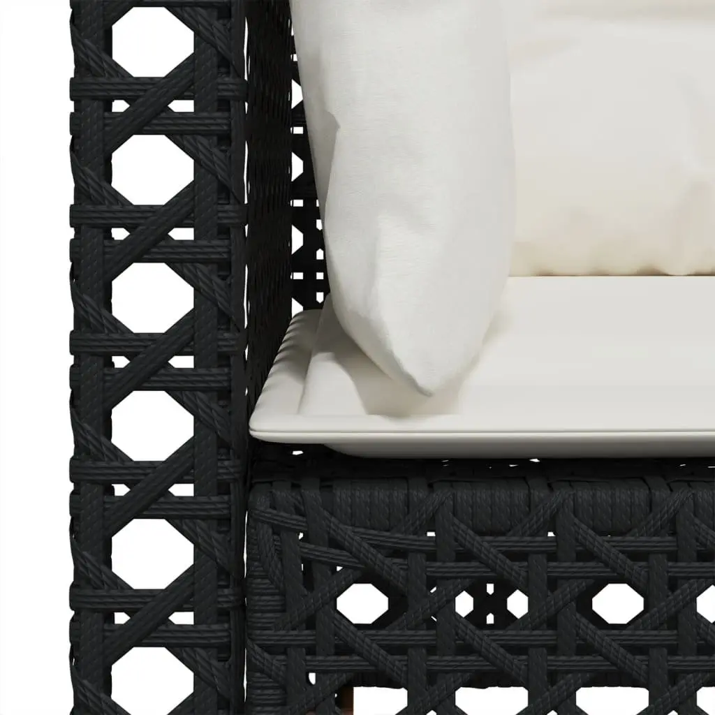 Outdoor Corner Sofa Set 2 pcs Garden Lounge Seating with Cushions Black