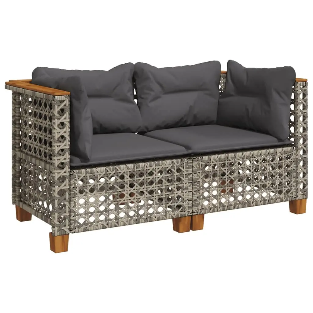Garden Corner Sofas PE Rattan Modular Lounge Seating Set 2 pcs Grey
