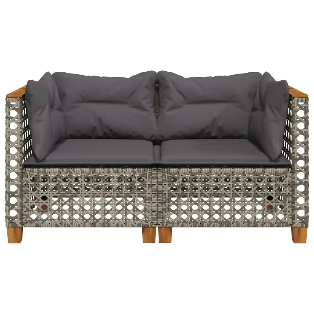 Garden Corner Sofas PE Rattan Modular Lounge Seating Set 2 pcs Grey
