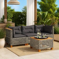 3-Seater Garden Sofa with Cushions for Relaxation