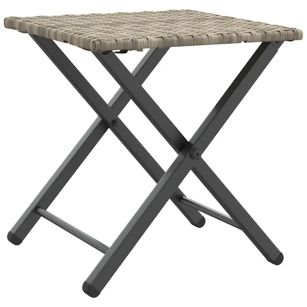 Garden Dining Set 5 Piece Foldable Outdoor Patio Furniture Grey Poly Rattan