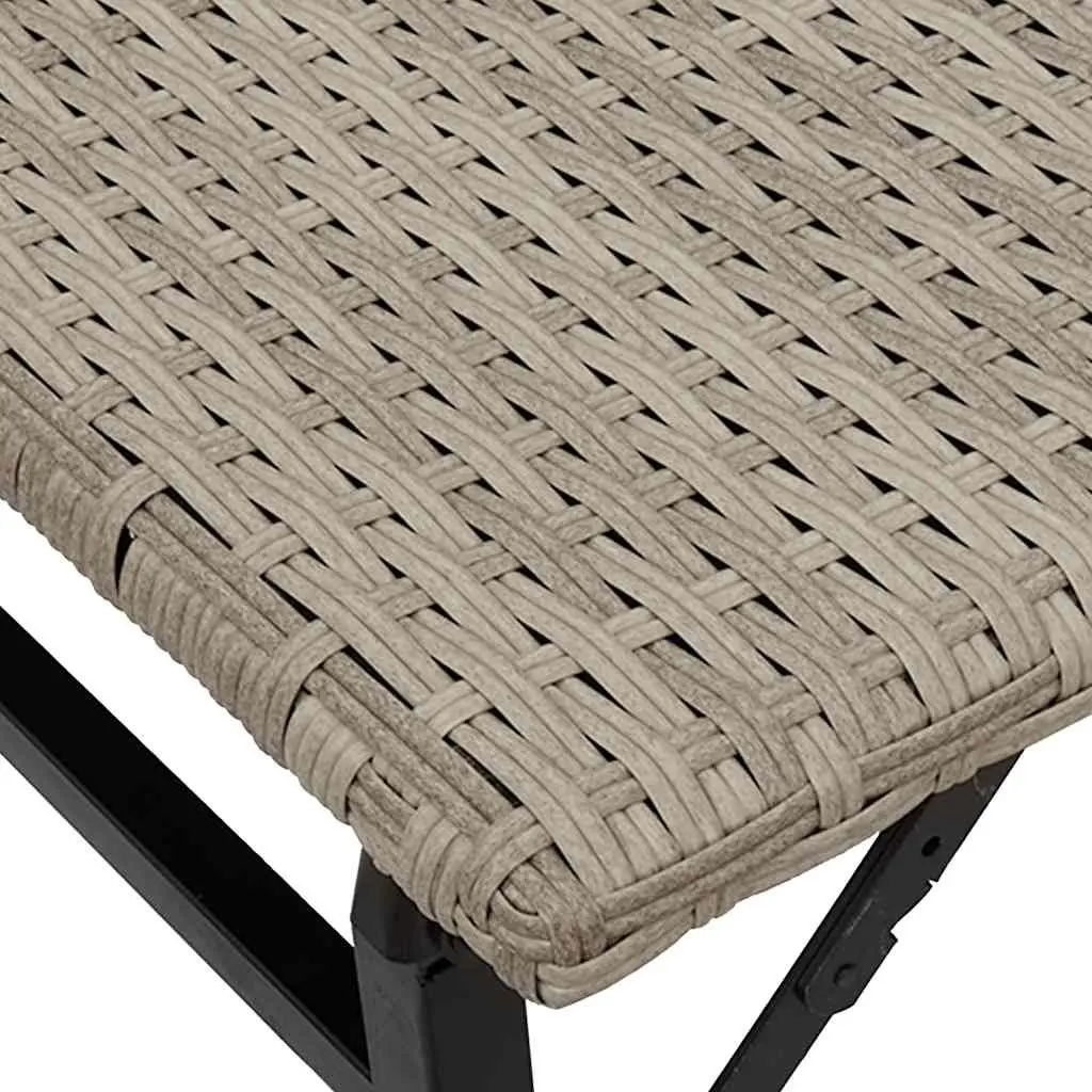 Garden Dining Set 5 Piece Foldable Outdoor Patio Furniture Grey Poly Rattan
