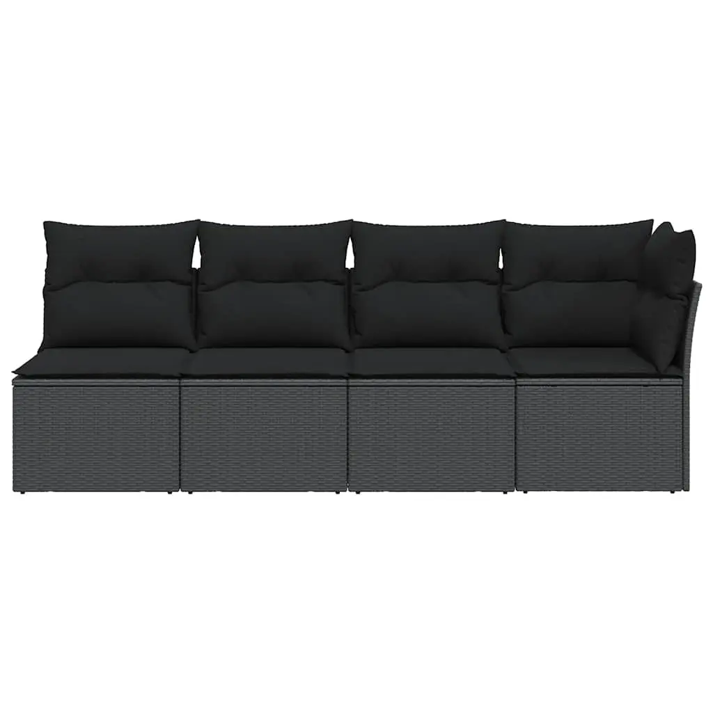 4-Seater Garden Sofa PE Rattan Outdoor Patio Furniture Black