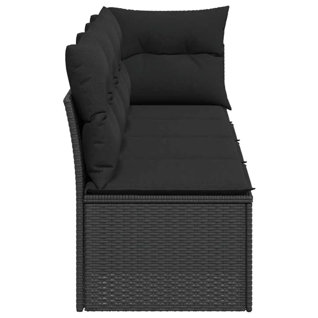 4-Seater Garden Sofa PE Rattan Outdoor Patio Furniture Black