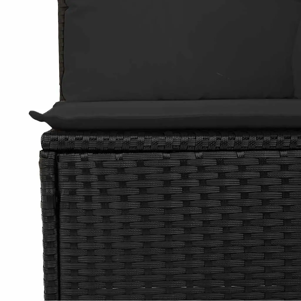 4-Seater Garden Sofa PE Rattan Outdoor Patio Furniture Black