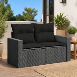 Black Outdoor Sofa for Two
