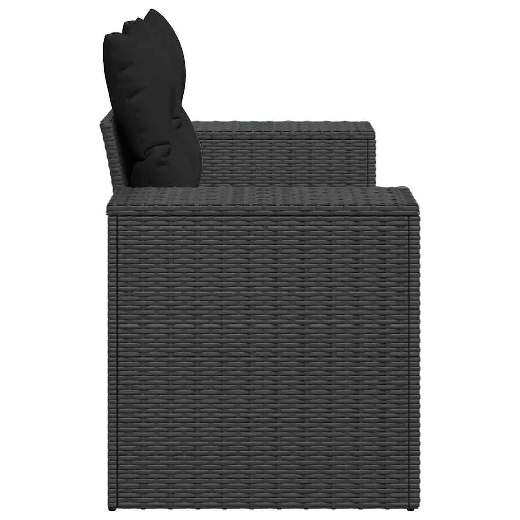 Outdoor Garden Sofa 2-Seater Patio Lounge Seat with Cushions Black