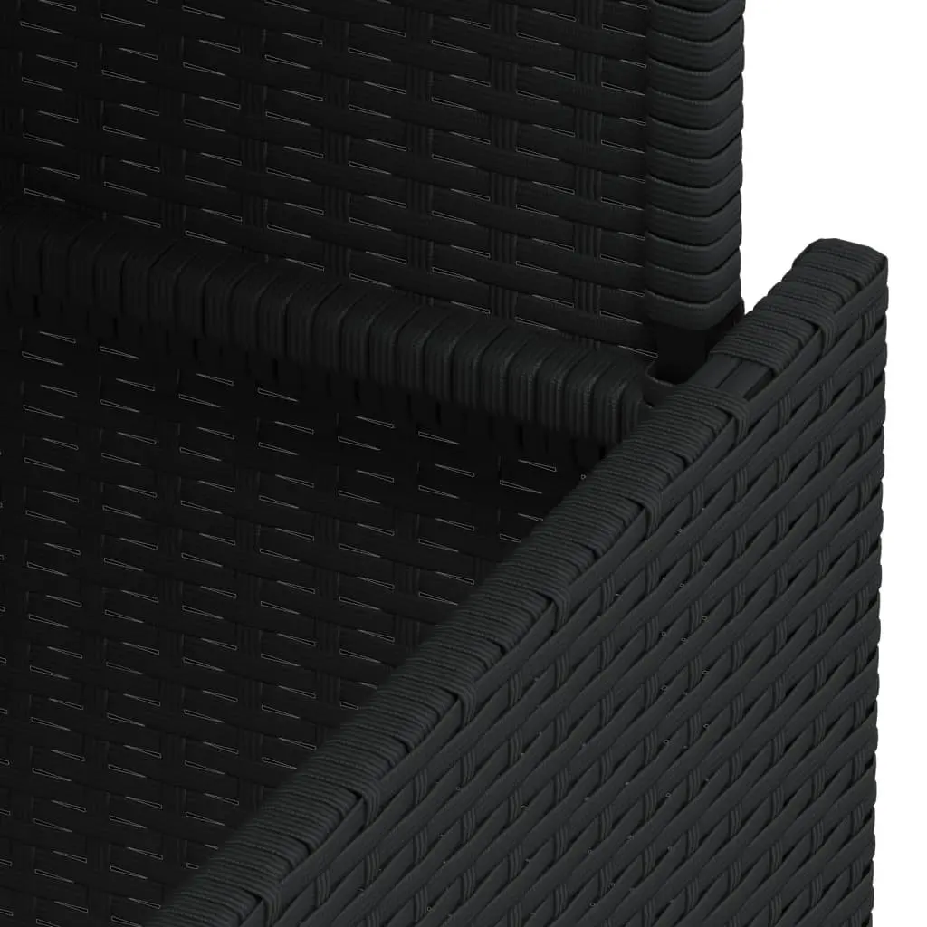 Garden Table Adjustable Top Poly Rattan Acacia Wood Black 100 x 55 x 73 cm