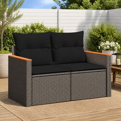 Practical 2-Seater Outdoor Sofa with Cushions and Storage