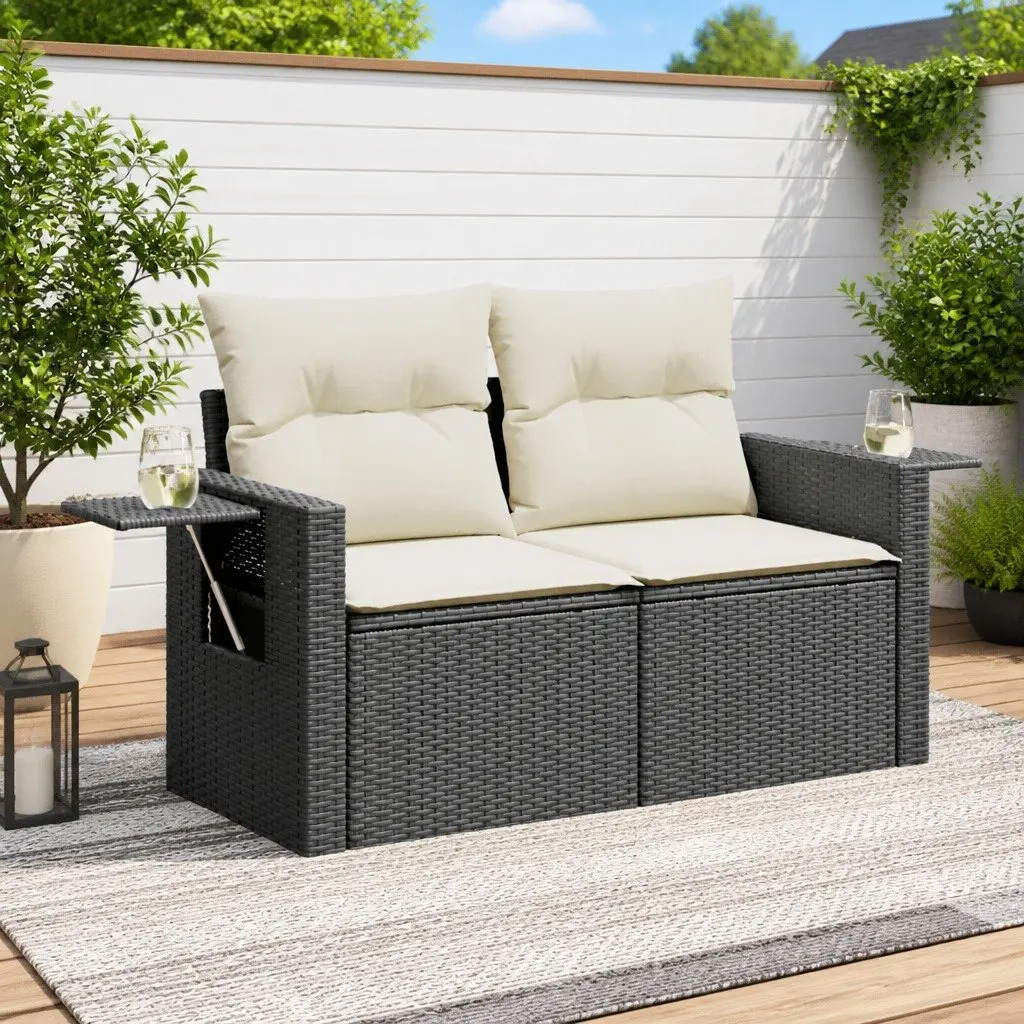 2-Seater Garden Lounge Sofa with Cushions