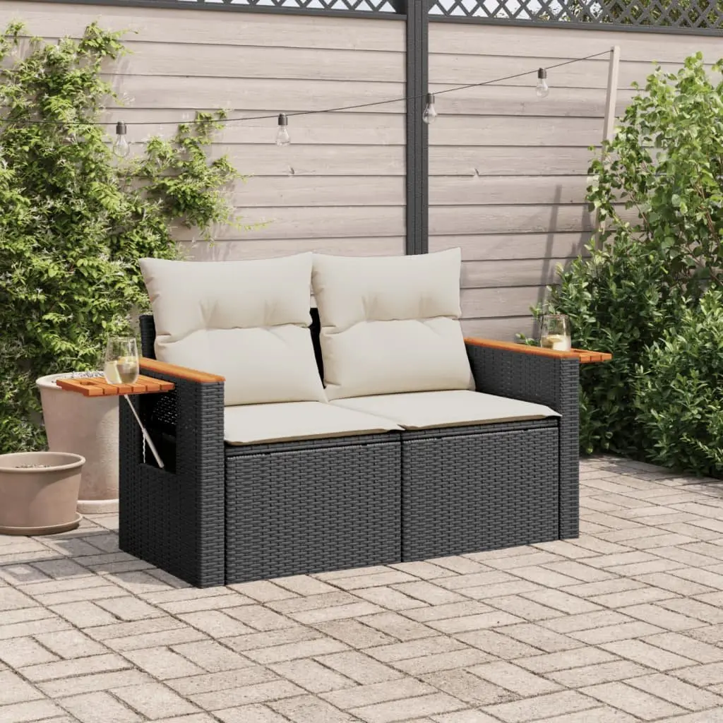 2-Seater Garden Sofa with Foldable Table