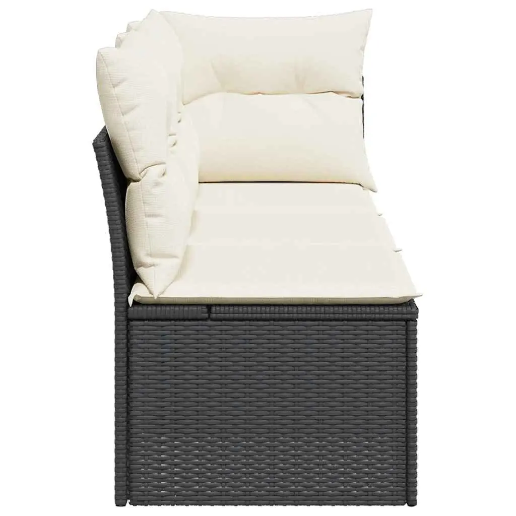 3SeaterGardenSofaOutdoorModularPErattanBlackwithStorageCushions