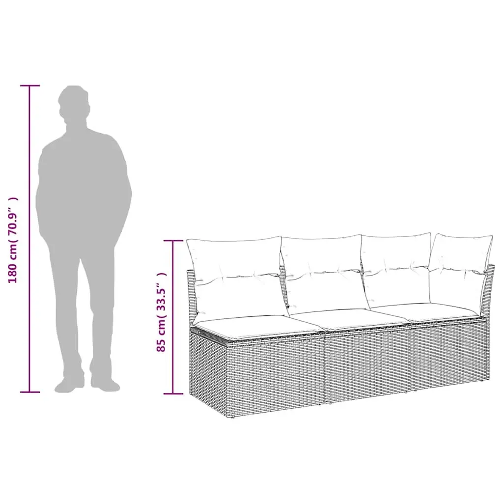 3SeaterGardenSofaOutdoorModularPErattanBlackwithStorageCushions