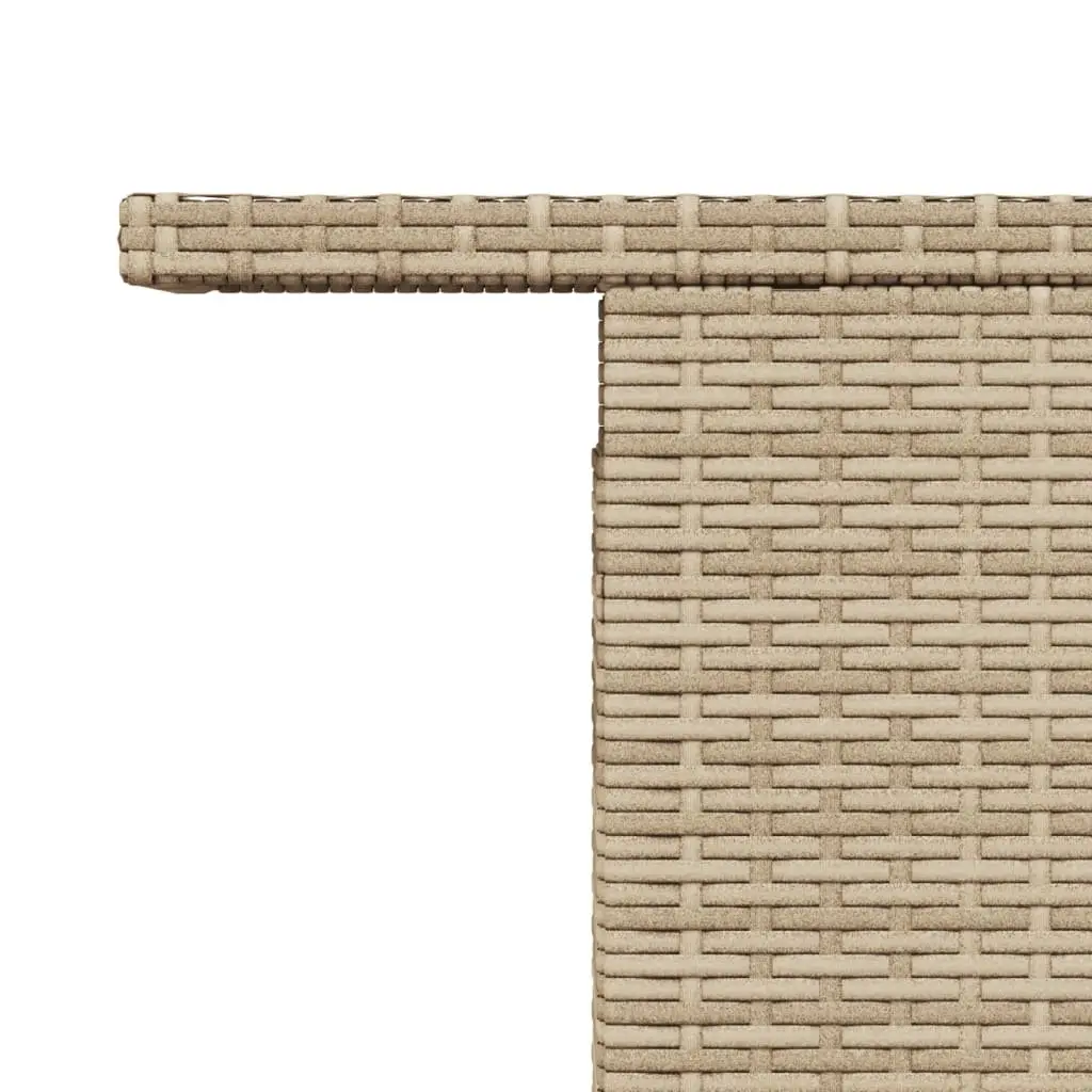 Garden Table Acacia Wood PE Rattan Beige Outdoor Adjustable Patio Coffee Dining
