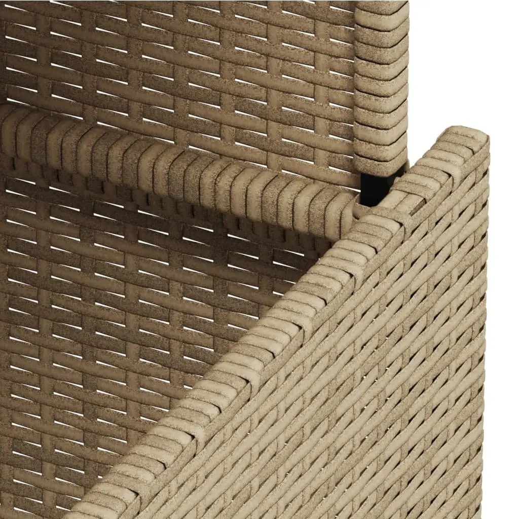 Garden Table Acacia Wood PE Rattan Beige Outdoor Adjustable Patio Coffee Dining