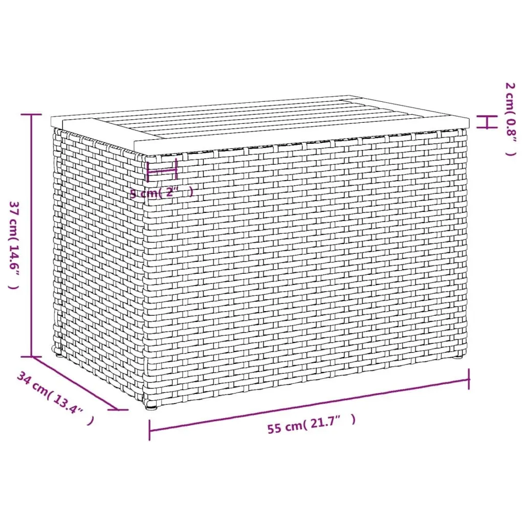 Garden Tables Outdoor Furniture 2 Piece Beige PE Rattan Frame Wood Top