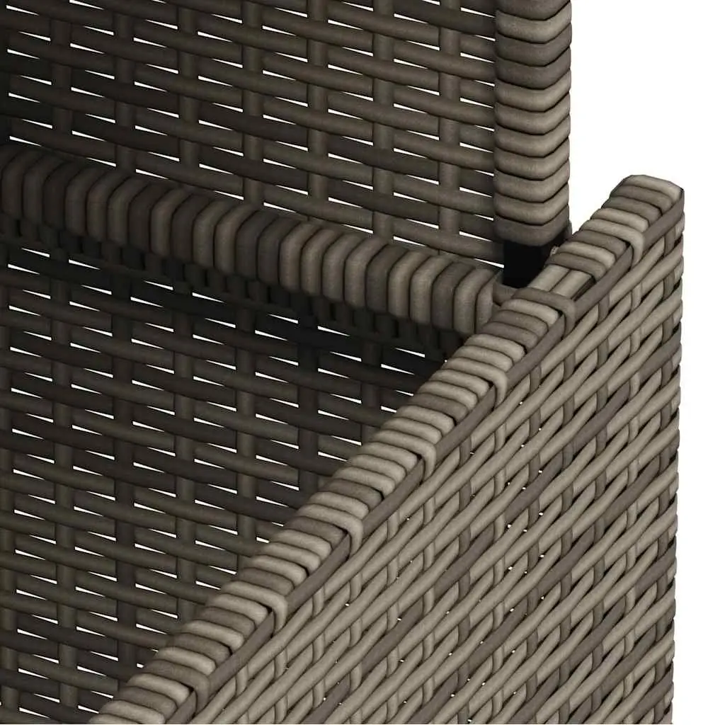 Outdoor Furniture Garden Table Grey Poly Rattan Glass Top Adjustable Height Coffee Dining 100x55x73cm