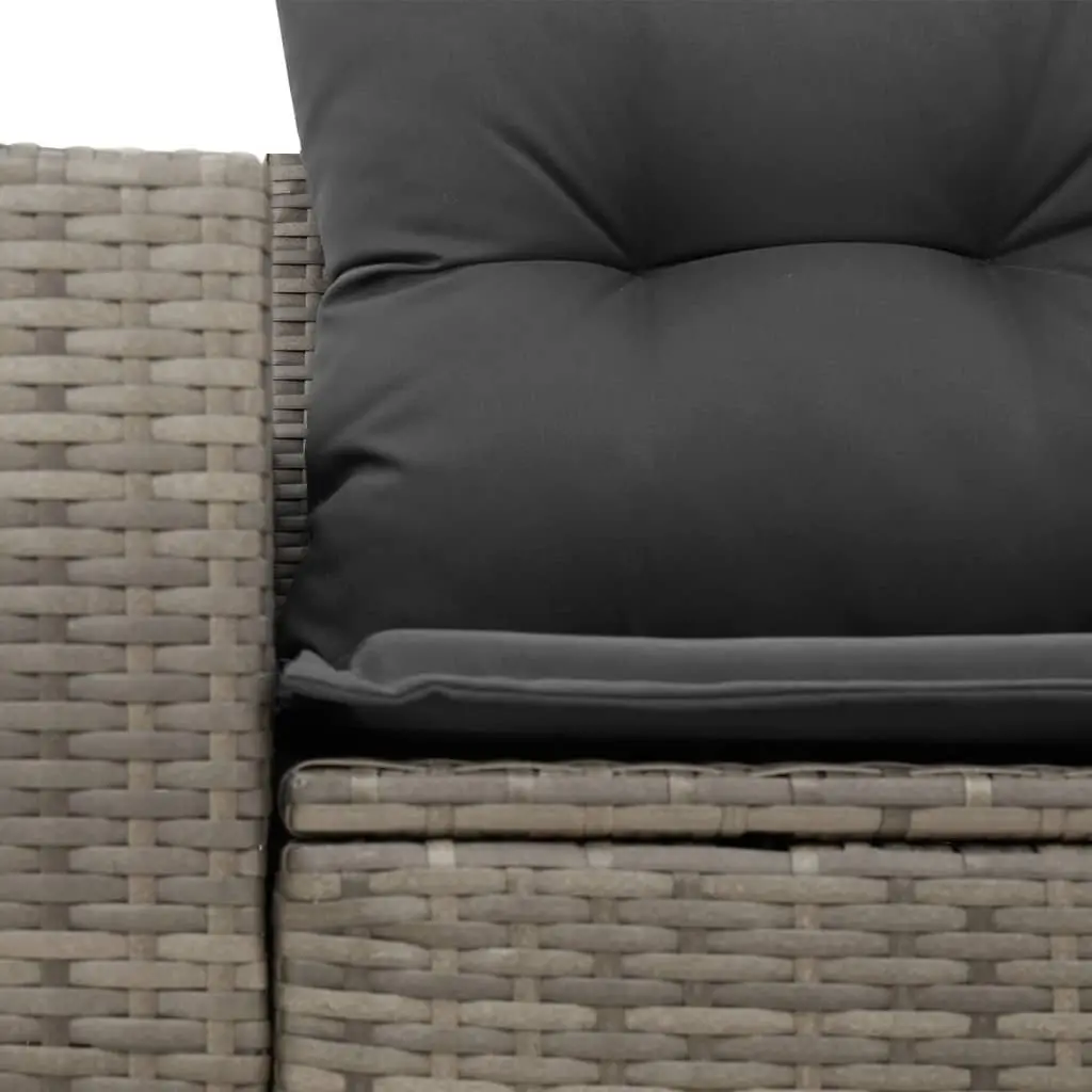 2-Seater Garden Sofa PE Rattan Grey with Cushions
