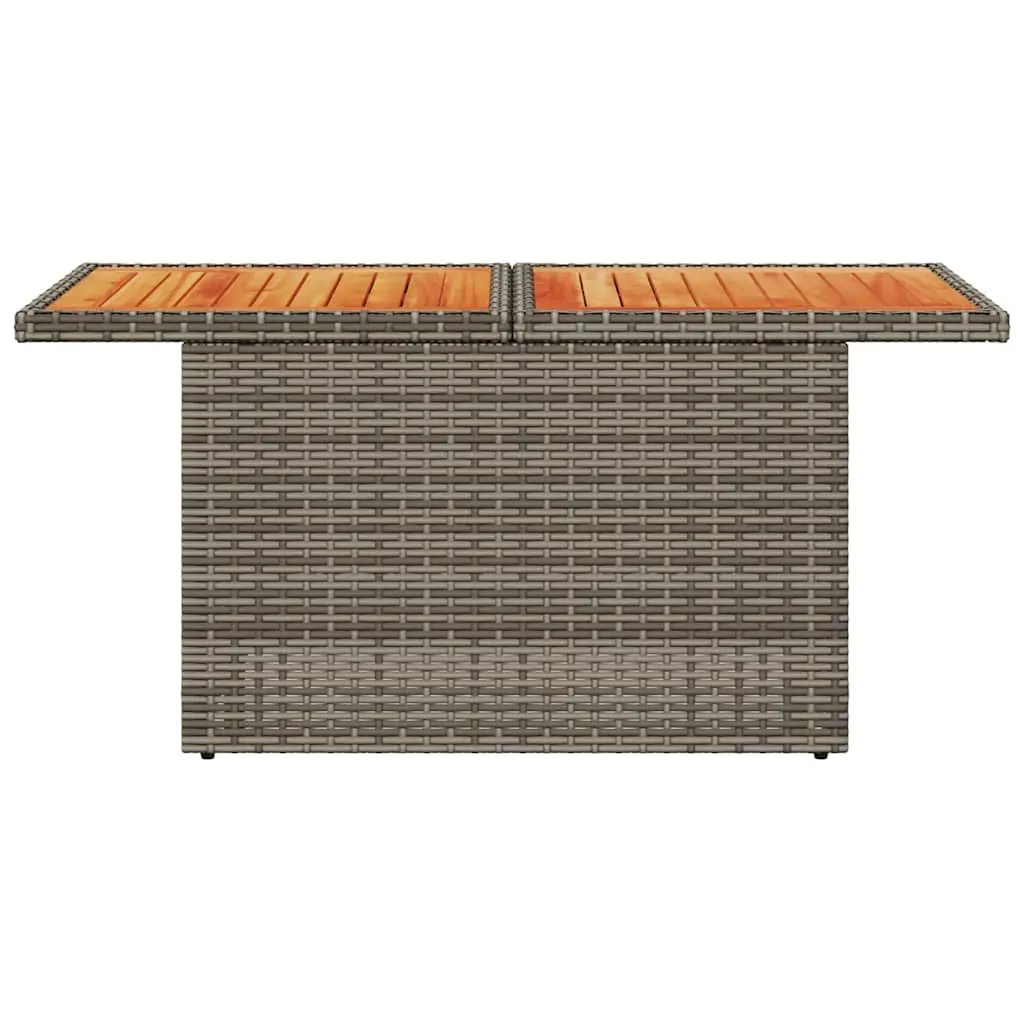 Garden Table Acacia Wood PE Rattan Powder-Coated Steel 100x55x73cm Grey