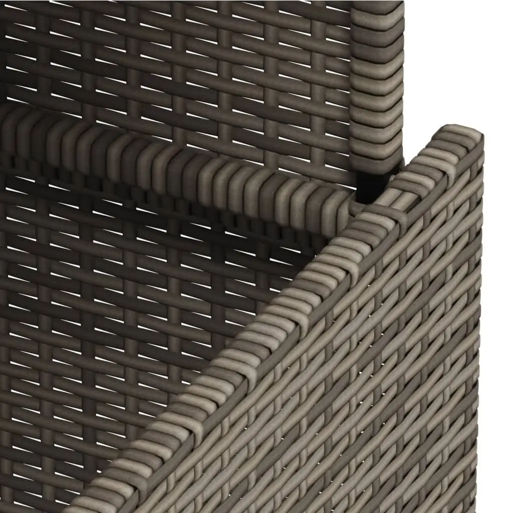 Garden Table Acacia Wood PE Rattan Powder-Coated Steel 100x55x73cm Grey
