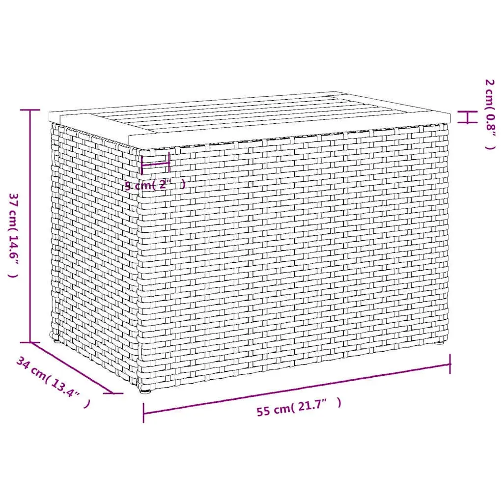 Garden Side Tables Set of 2 Grey Outdoor Patio Furniture Rattan Tabletop