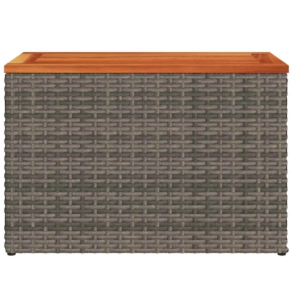 Garden Side Tables Set of 2 Grey Outdoor Patio Furniture Rattan Tabletop