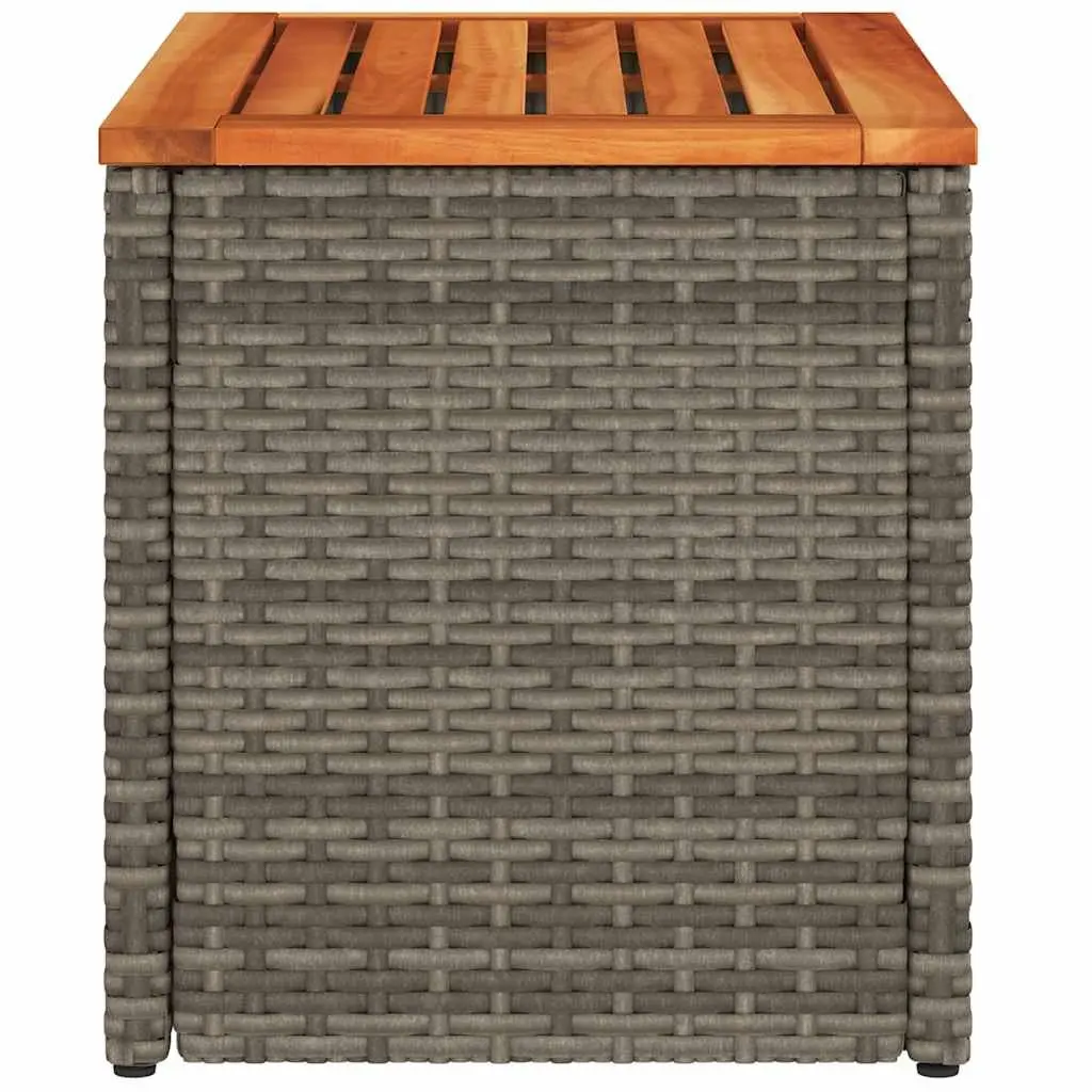 Garden Side Tables Set of 2 Grey Outdoor Patio Furniture Rattan Tabletop