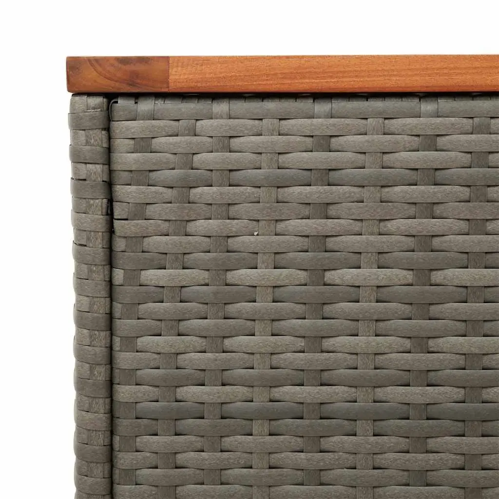 Garden Side Tables Set of 2 Grey Outdoor Patio Furniture Rattan Tabletop
