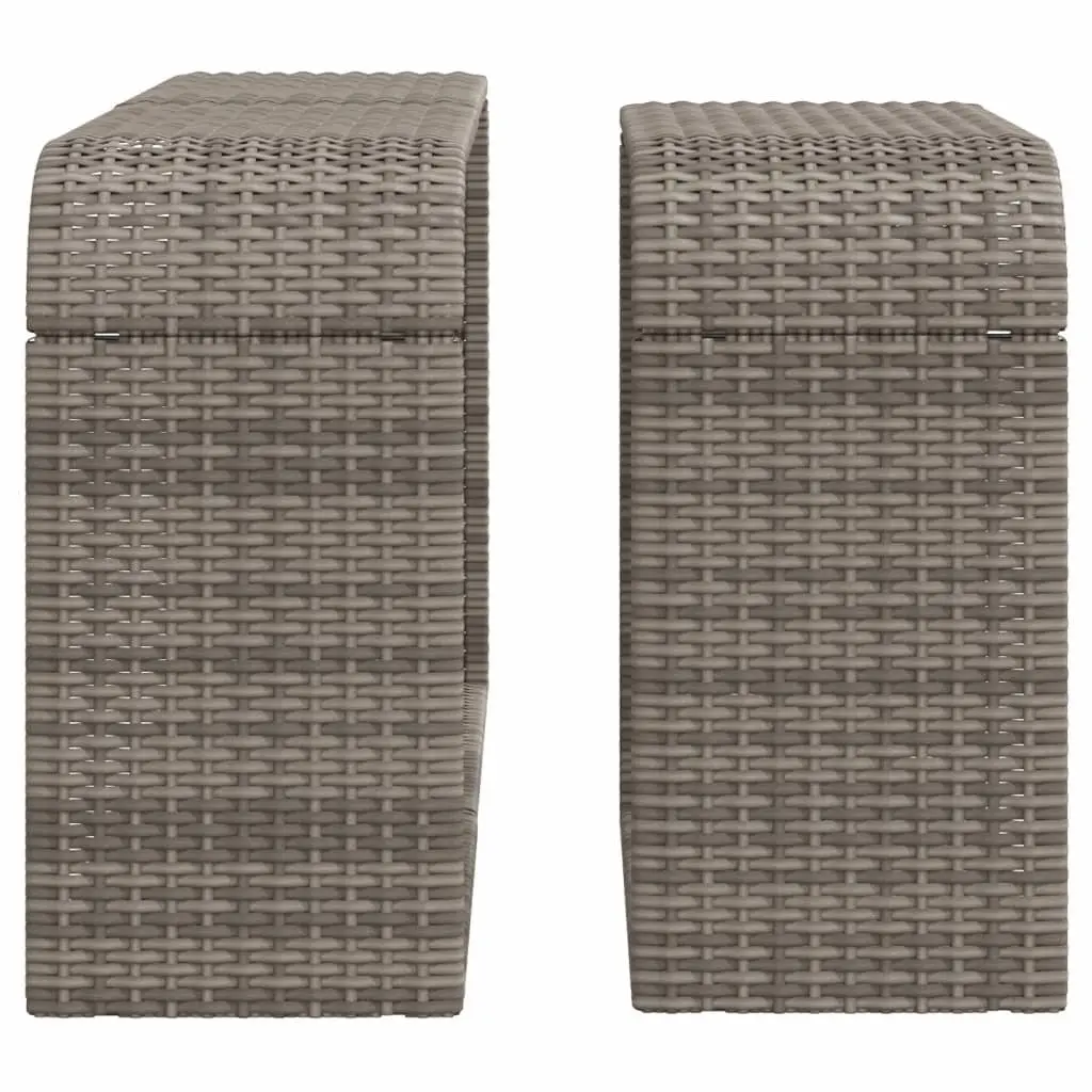 Storage Shelves Grey Poly Rattan 2 Pieces Outdoor Garden Furniture