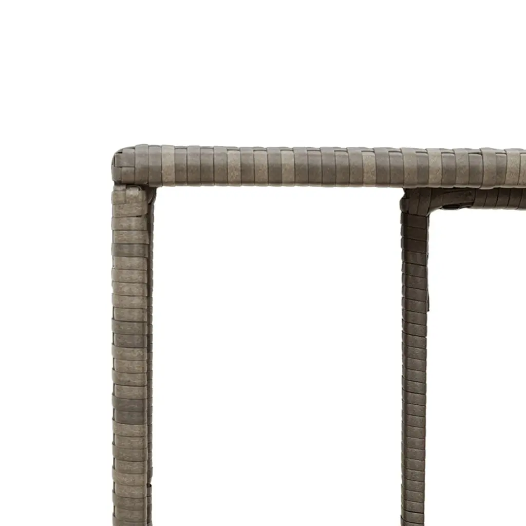 Storage Shelves Grey Poly Rattan 2 Pieces Outdoor Garden Furniture