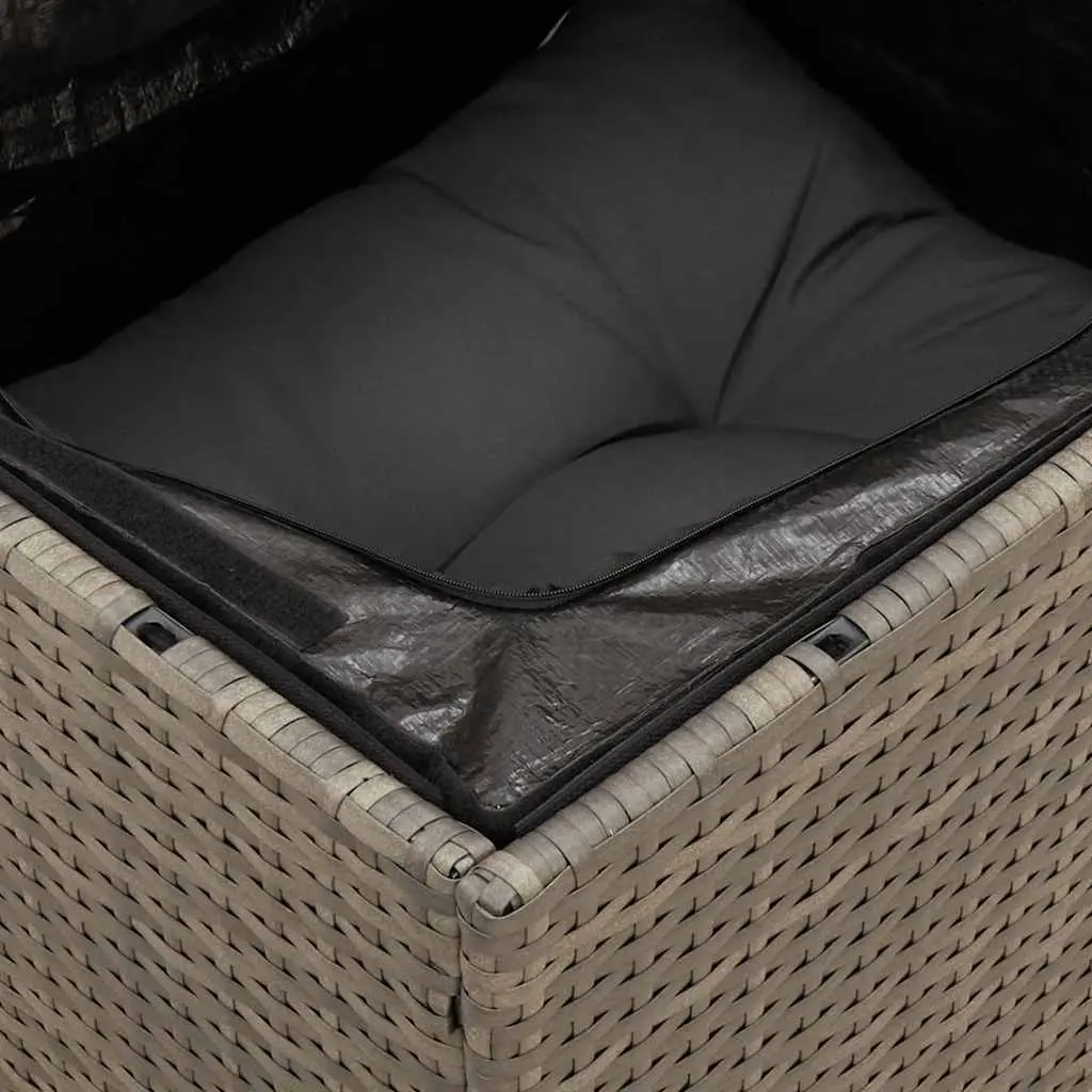 3-Seater Garden Sofa Poly Rattan Grey with Cushions and Storage