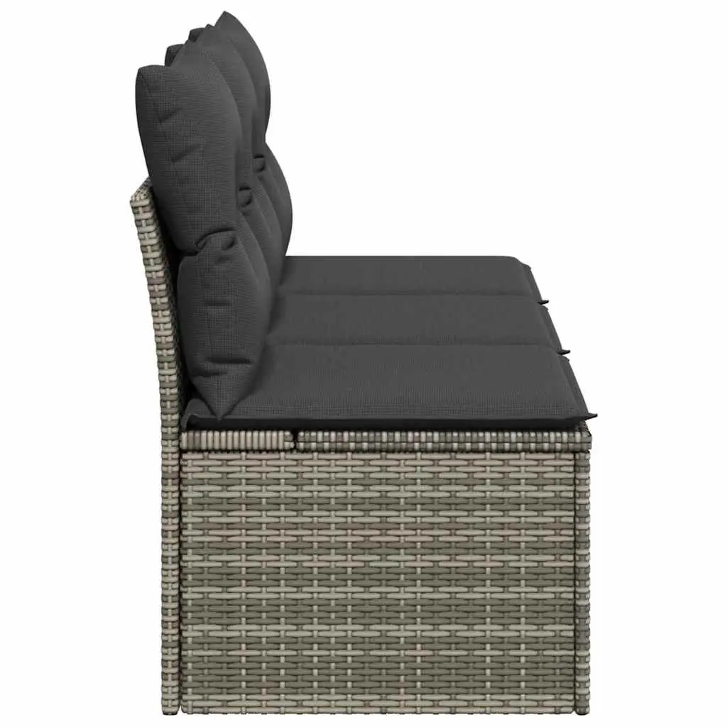 3-Seater Garden Sofa with Storage Cushions Outdoor Patio Furniture Grey
