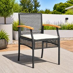 Practical Set of 4 Black Garden Chairs for Your Outdoors