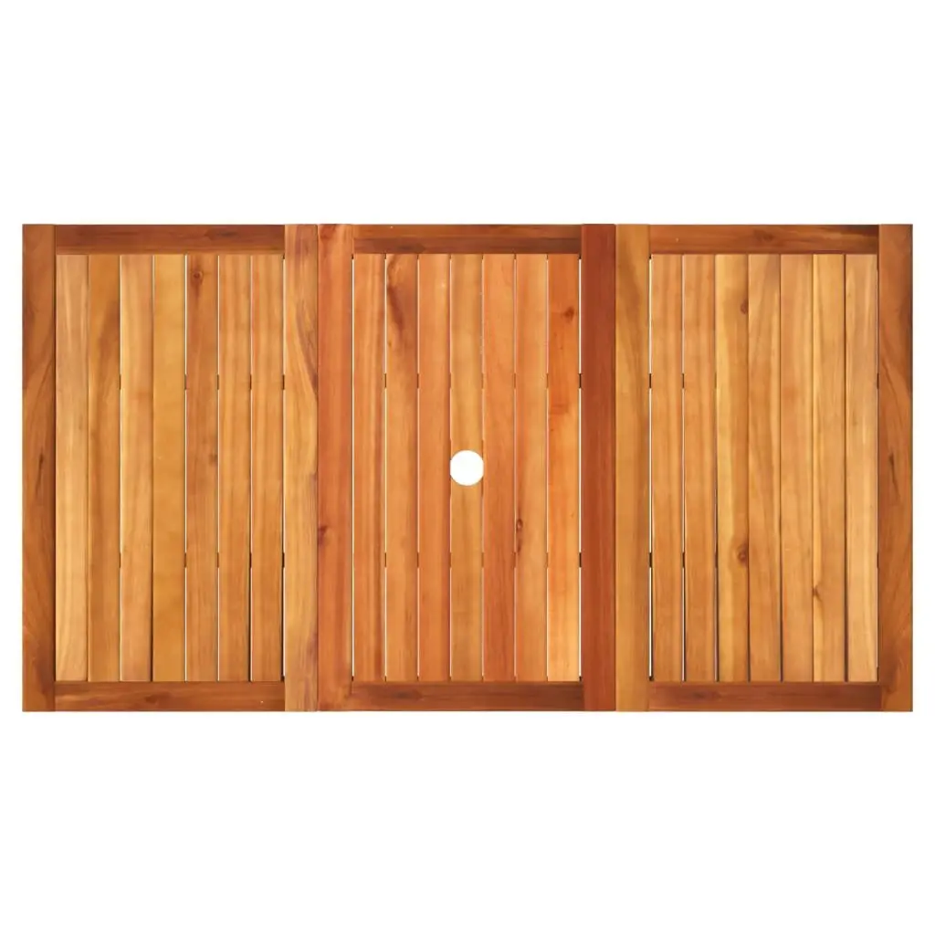 Garden Table Poly Rattan Acacia Wood 140x80x75cm Black Outdoor Furniture