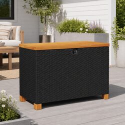Versatile Black Storage Box and Bench 80x40x48cm