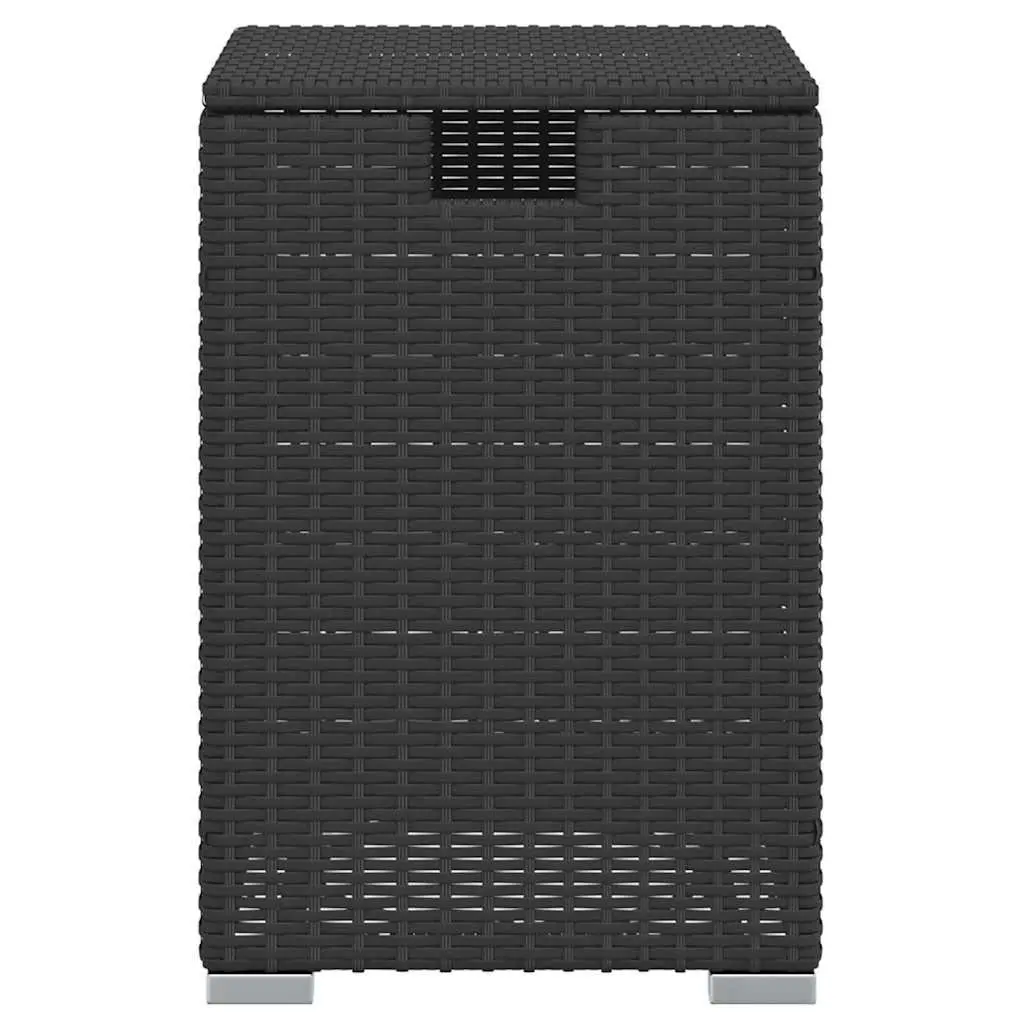 Outdoor Side Table Poly Rattan Black 40x40x60cm Propane Tank Cover Weather Resistant