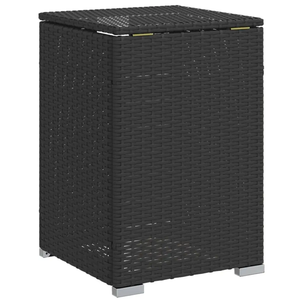 Outdoor Side Table Poly Rattan Black 40x40x60cm Propane Tank Cover Weather Resistant