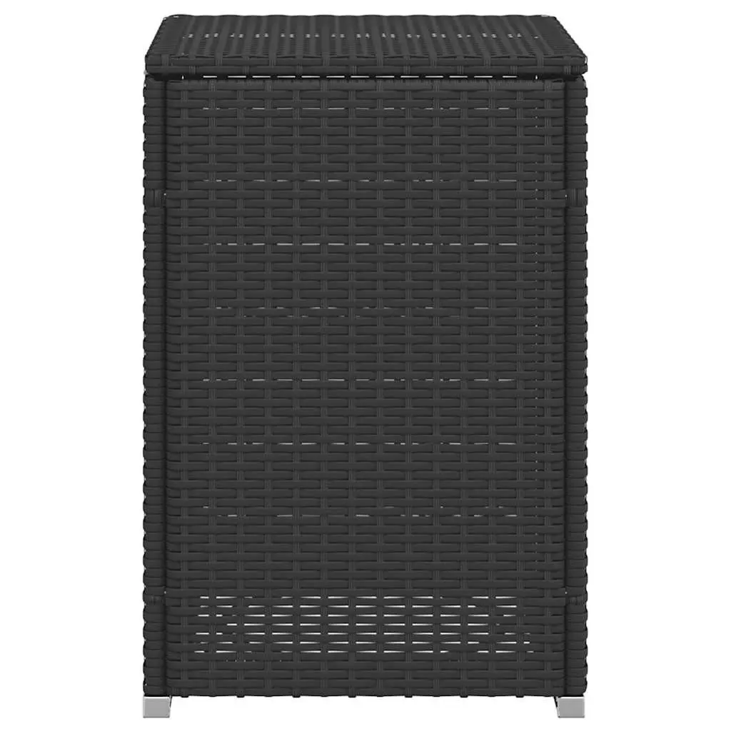 Outdoor Side Table Poly Rattan Black 40x40x60cm Propane Tank Cover Weather Resistant