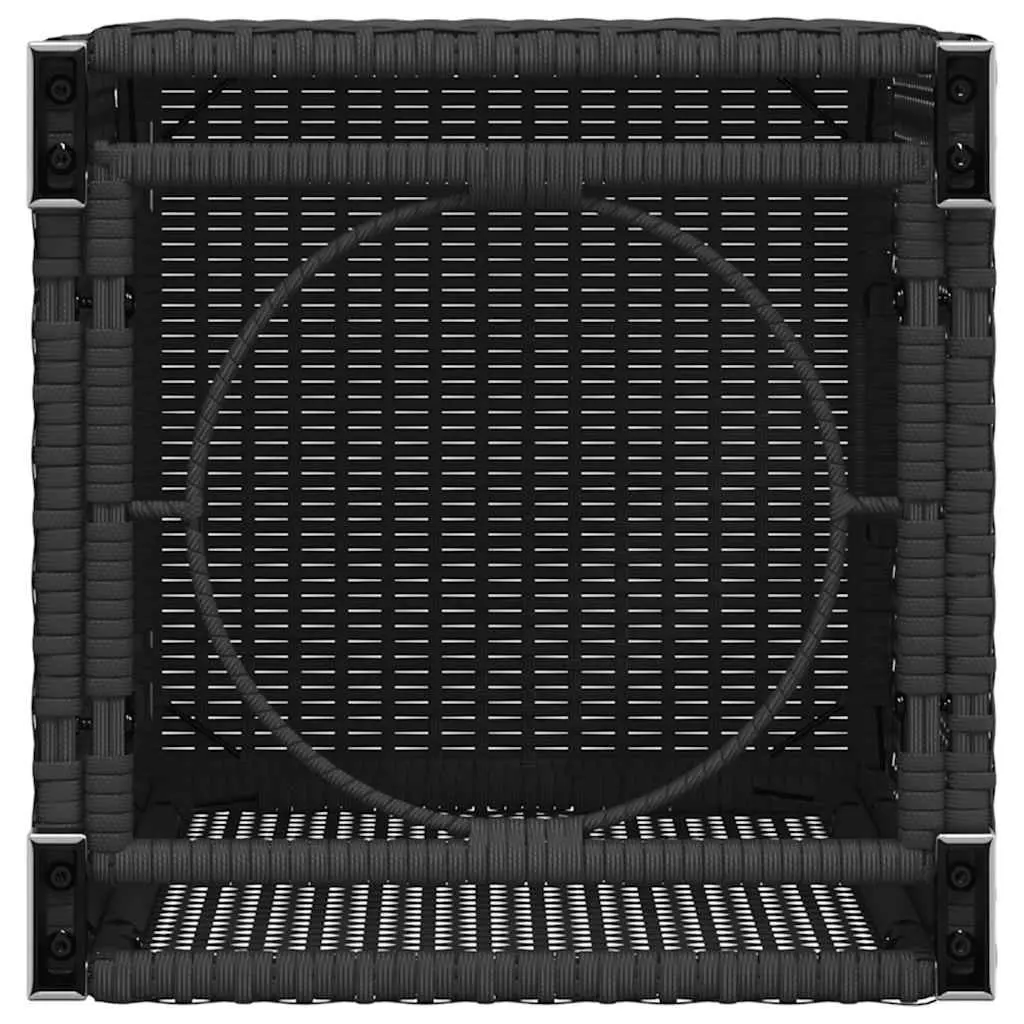 Outdoor Side Table Poly Rattan Black 40x40x60cm Propane Tank Cover Weather Resistant