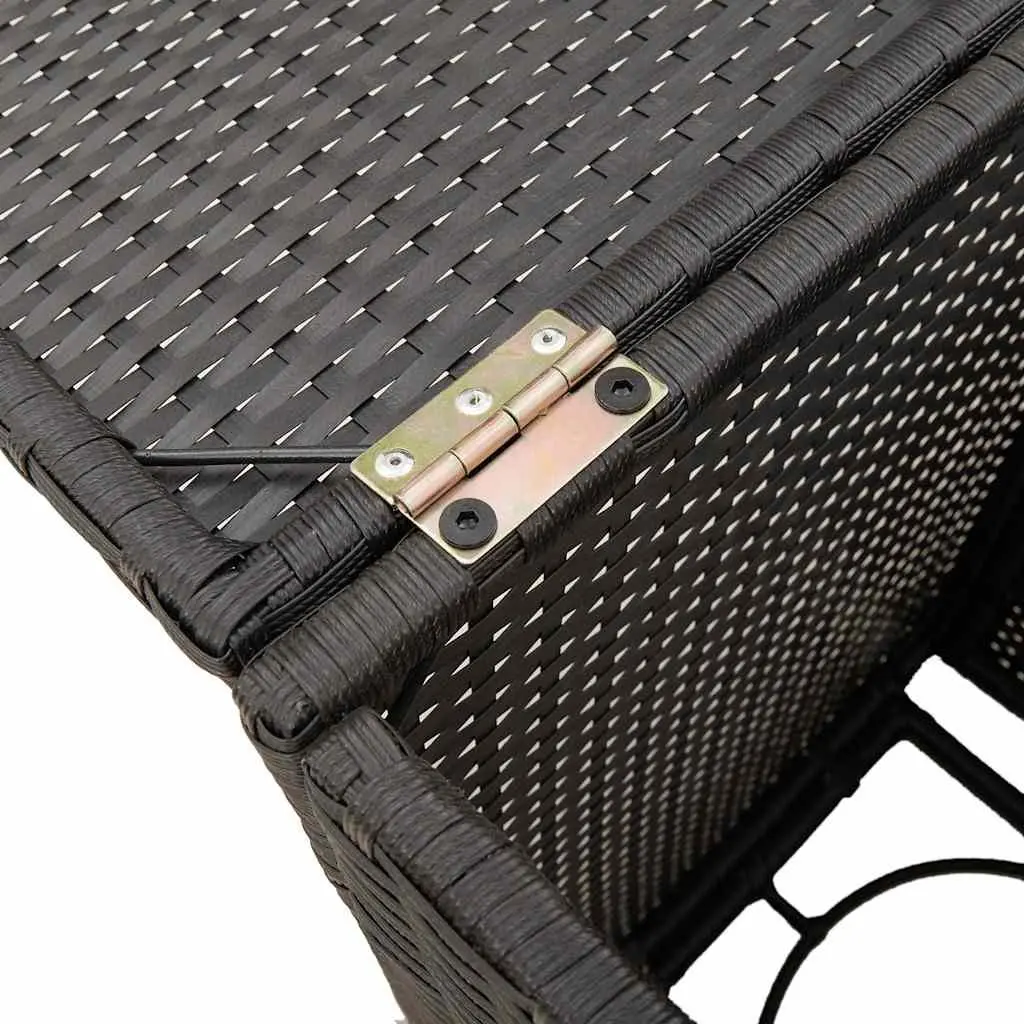 Outdoor Side Table Poly Rattan Black 40x40x60cm Propane Tank Cover Weather Resistant