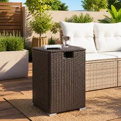 Practical Brown Propane Tank Cover Table for Your Patio