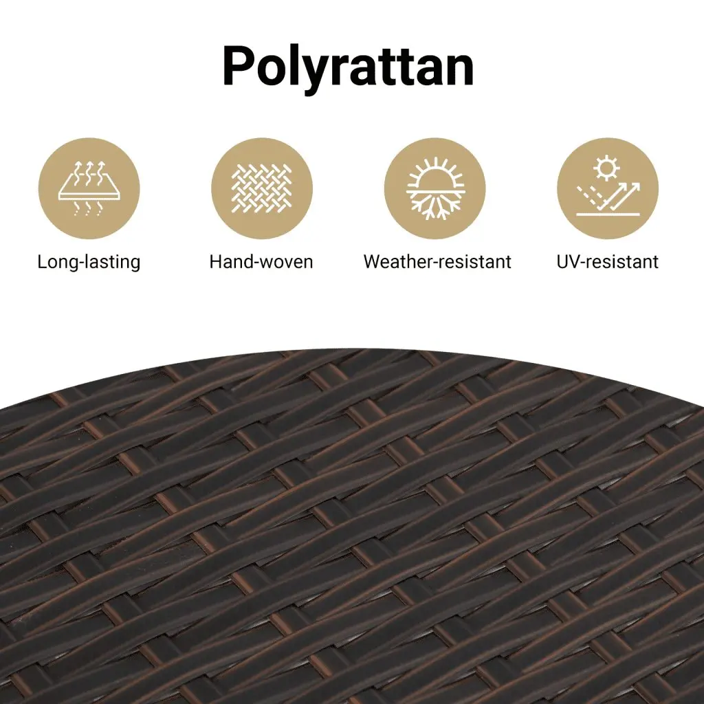 Propane Tank Cover Table Poly Rattan 40x40x60cm Brown Outdoor Storage Side