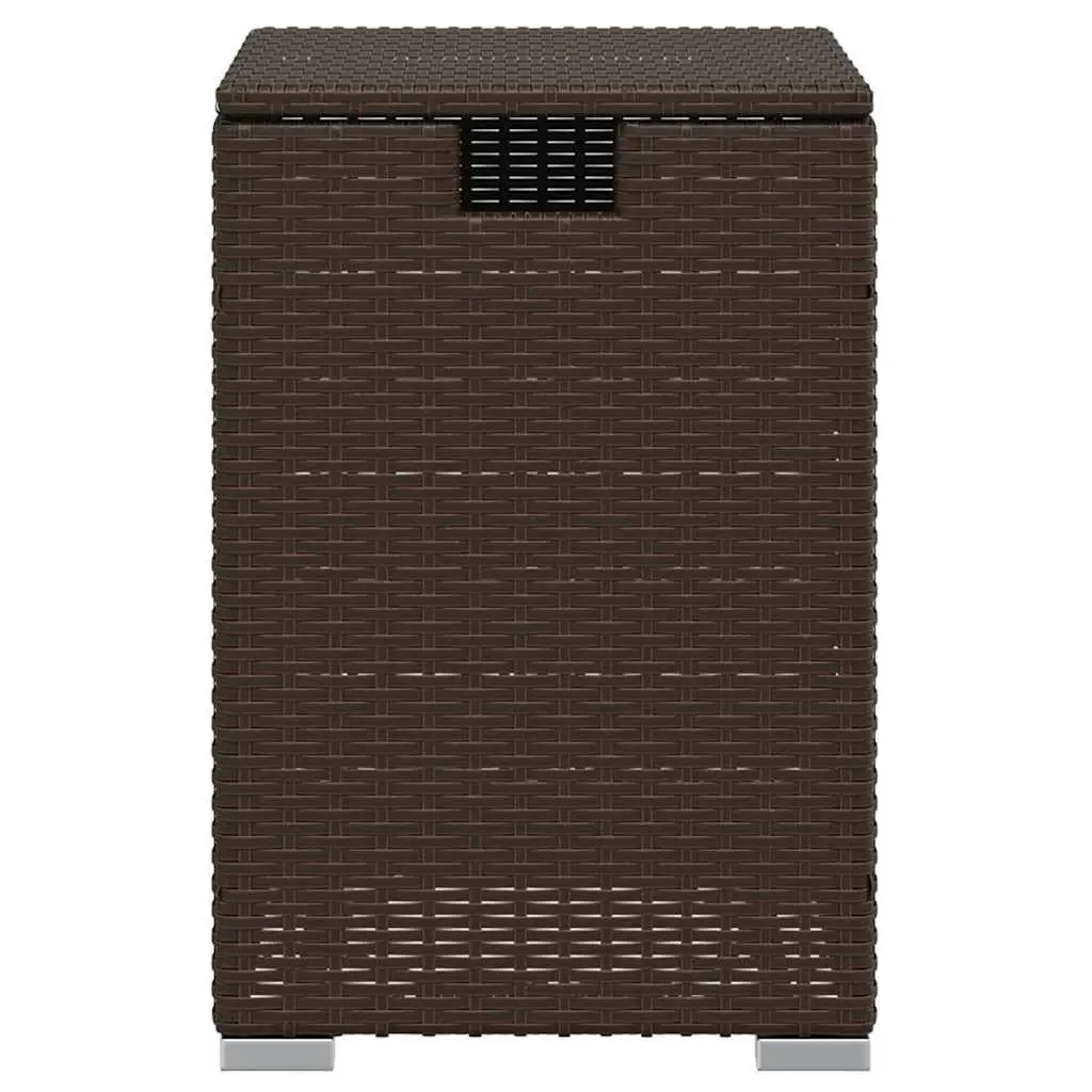 Propane Tank Cover Table Poly Rattan 40x40x60cm Brown Outdoor Storage Side