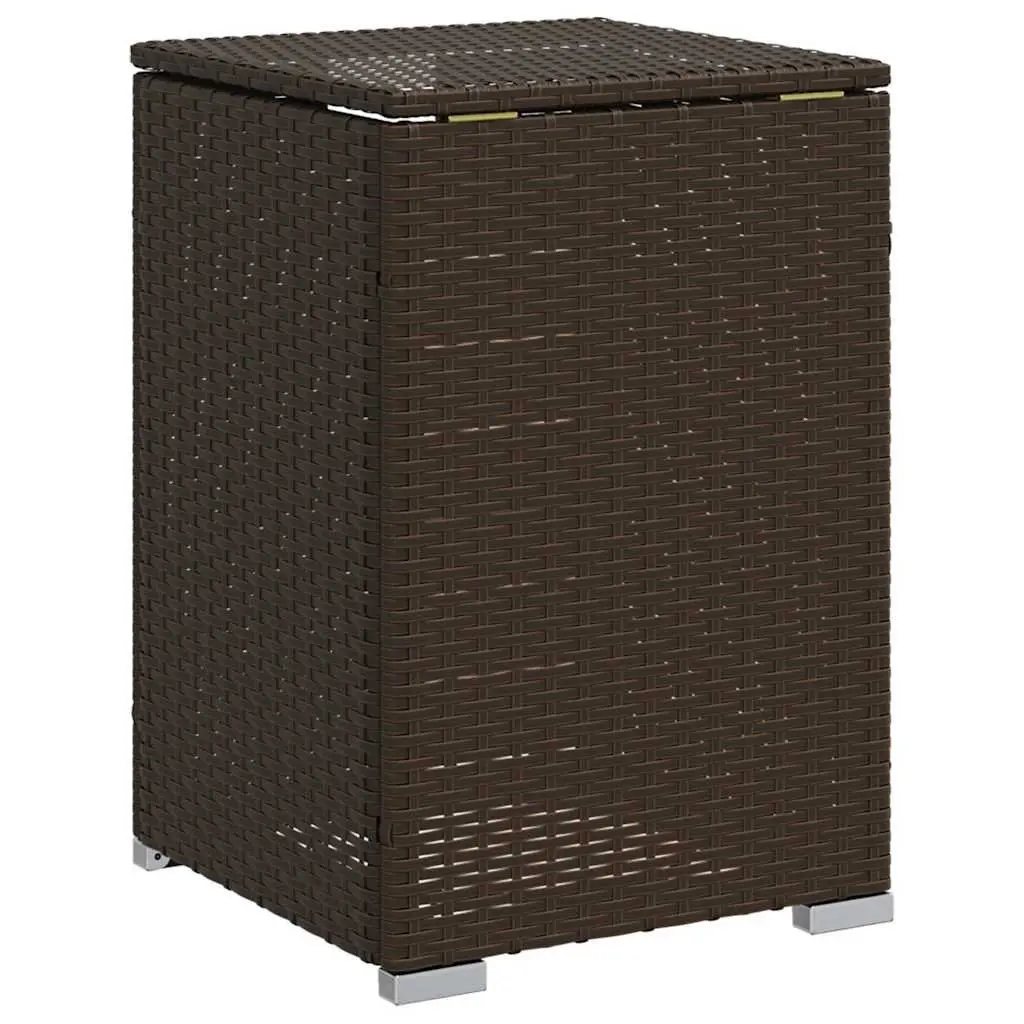 Propane Tank Cover Table Poly Rattan 40x40x60cm Brown Outdoor Storage Side
