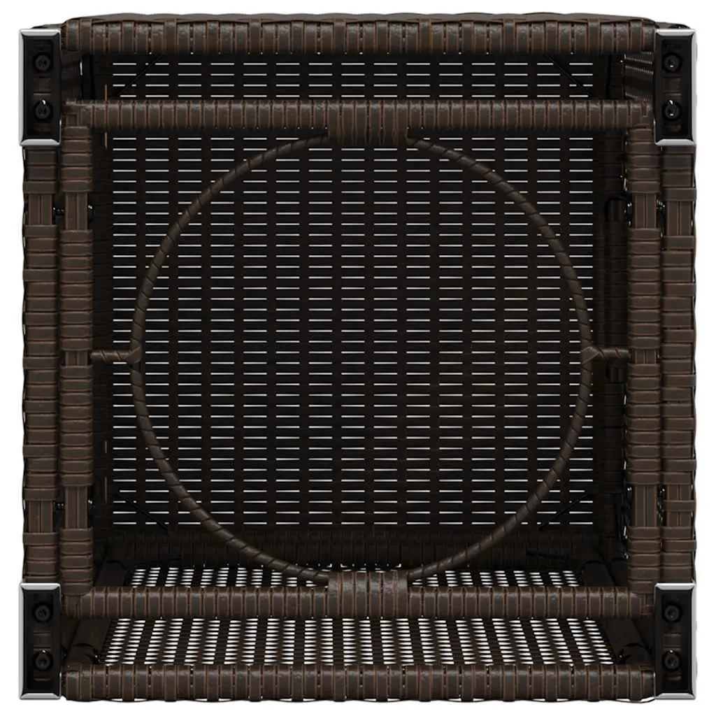 Propane Tank Cover Table Poly Rattan 40x40x60cm Brown Outdoor Storage Side