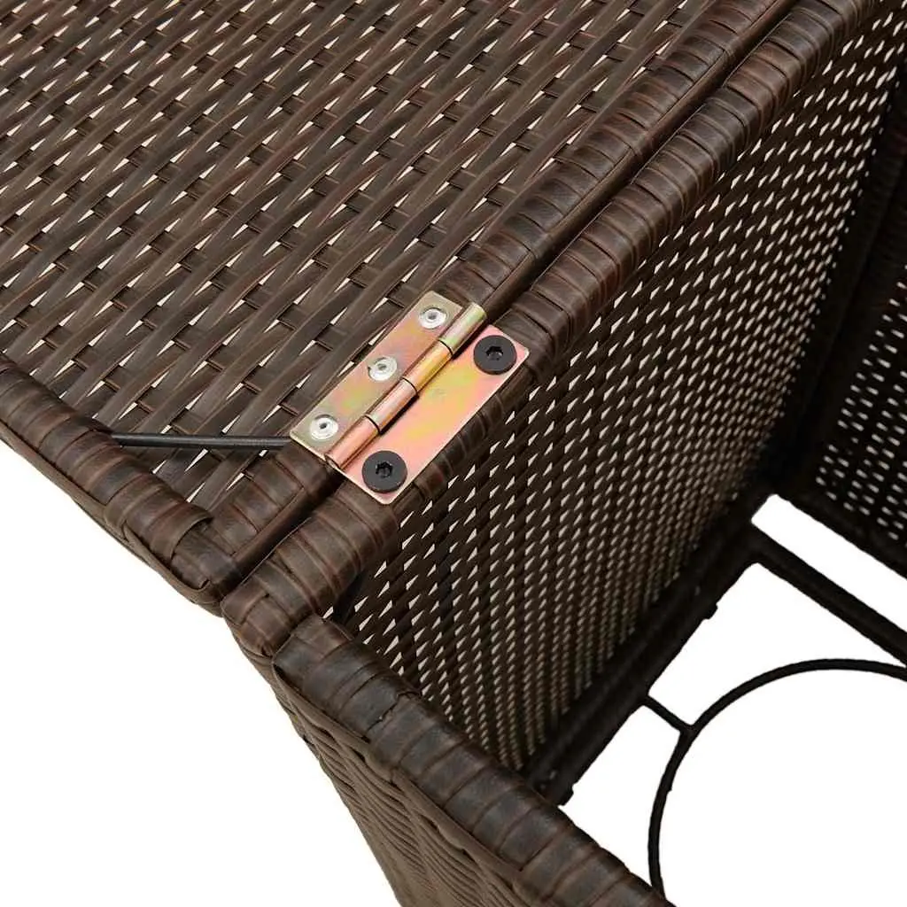 Propane Tank Cover Table Poly Rattan 40x40x60cm Brown Outdoor Storage Side