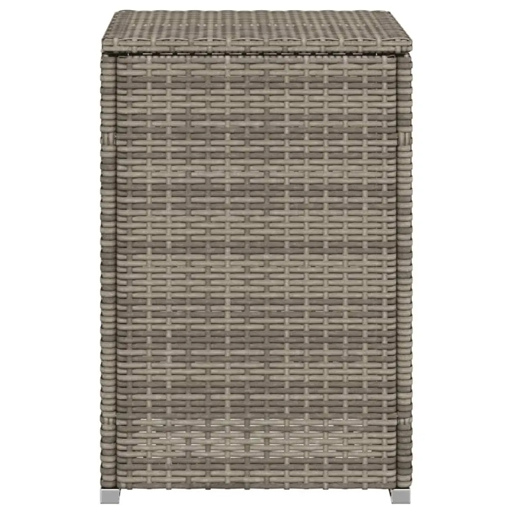 Outdoor Side Table Grey PE Rattan Powder Coated Steel 40x40x60 cm Propane Tank Cover Storage