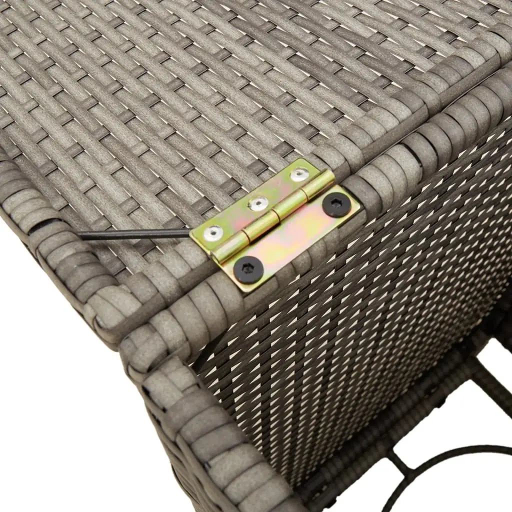 Outdoor Side Table Grey PE Rattan Powder Coated Steel 40x40x60 cm Propane Tank Cover Storage